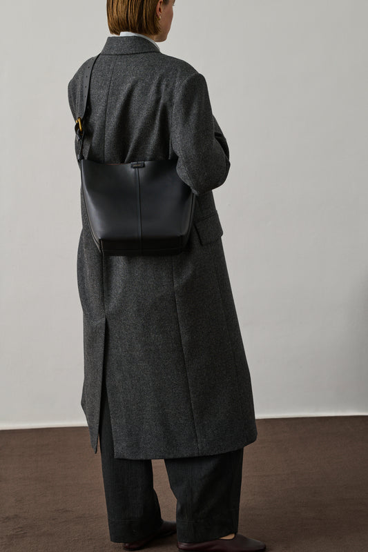 Sac Saudade Mini - Acier/Chocolat - Cuir - Femme