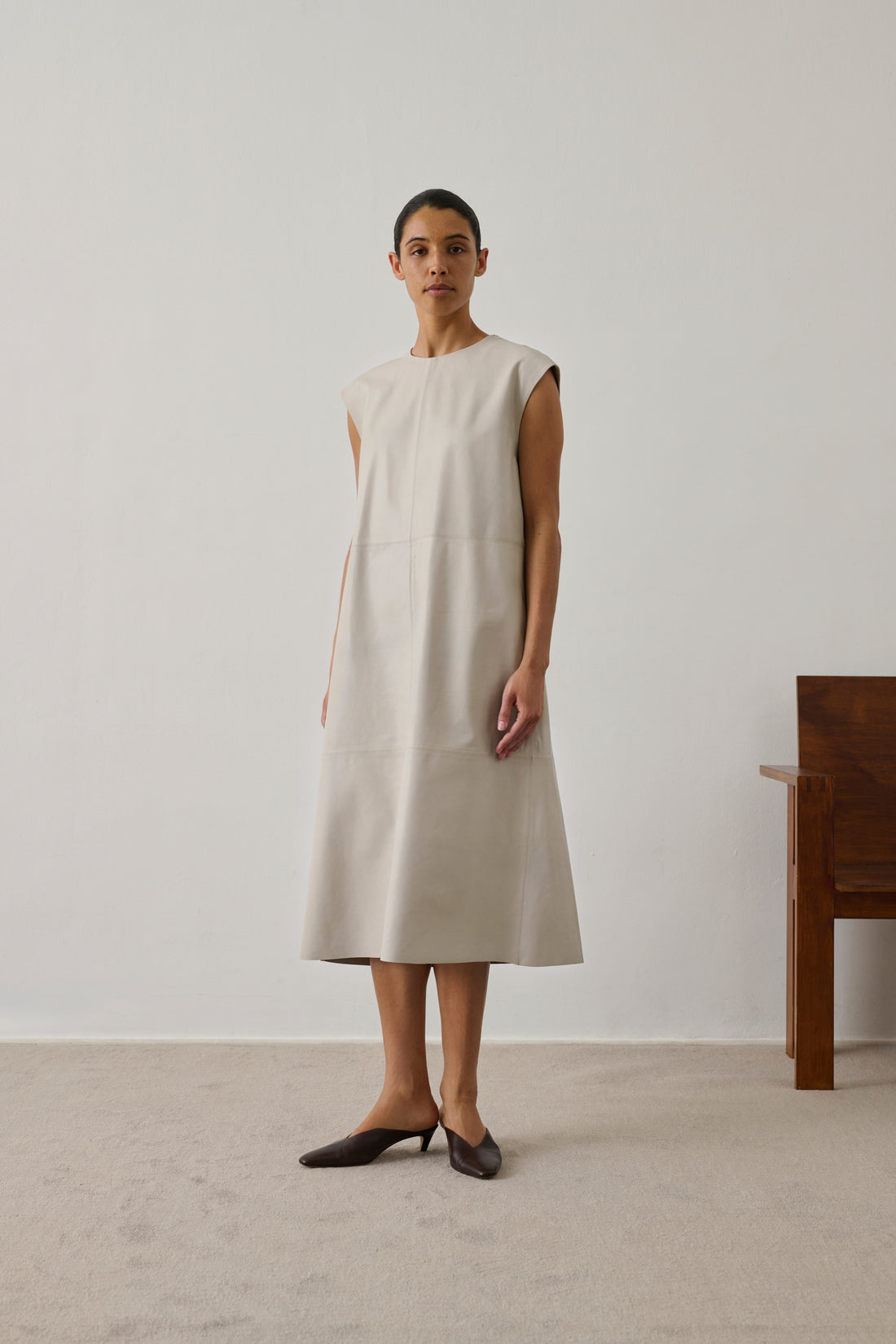 Robe Sofia - Mastic - Cuir - Femme