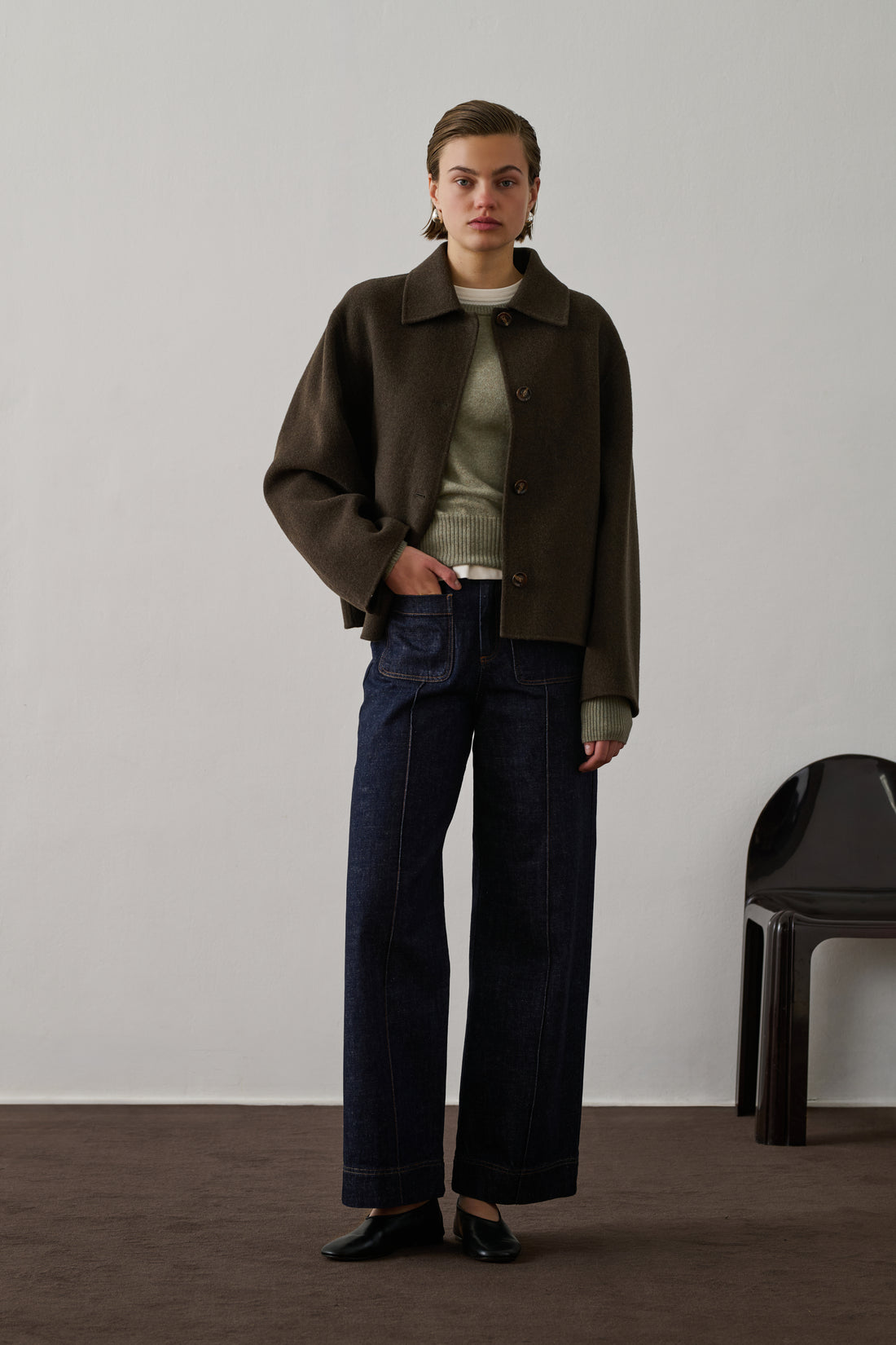 Manteau Gyoda - Kaki Brun - Laine - Femme